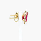 NEW 9 Carat Yellow Gold Red & White CZ Earrings - Jordans Jewellers