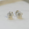 NEW Silver Mother of Pearl Flower Stud Earrings