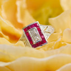 NEW 9 Carat White Gold Ruby & Diamond Ring - Jordans Jewellers