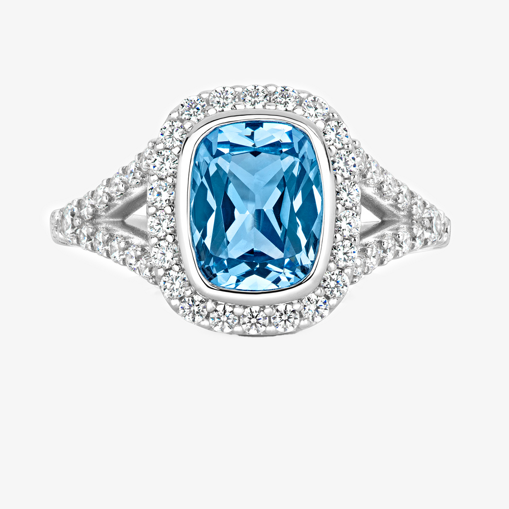 NEW Halo Split Shoulder Pale Blue Ring