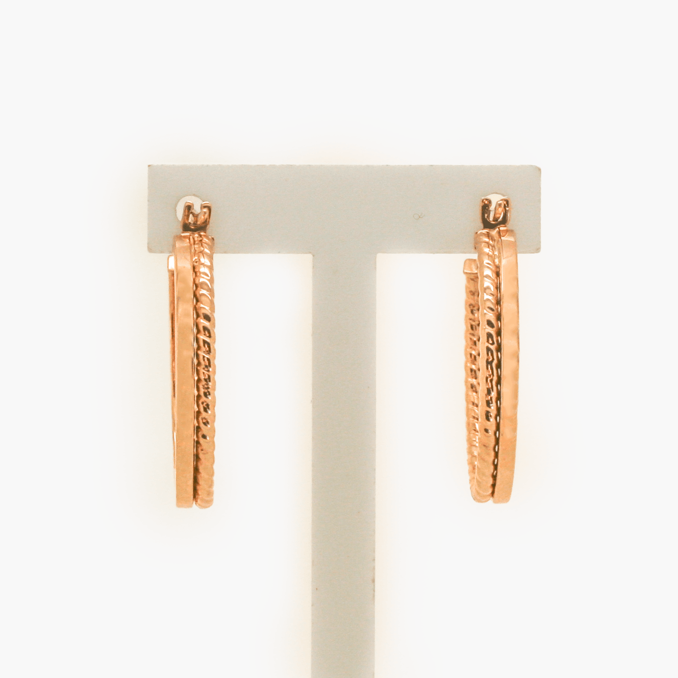 NEW 9 Carat Rose Gold Oval Hoop Earrings Jordans Jewellers