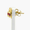 NEW 9 Carat Yellow Gold Ruby Earrings