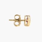 NEW 9 Carat Yellow Gold Ruby Rubover Stud Earrings - Jordans Jewellers