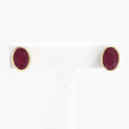 NEW 9 Carat Yellow Gold Ruby Rubover Stud Earrings - Jordans Jewellers