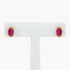 NEW 9 Carat Yellow Gold Ruby Oval Stud