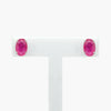 NEW 9 Carat White Gold Ruby Earrings