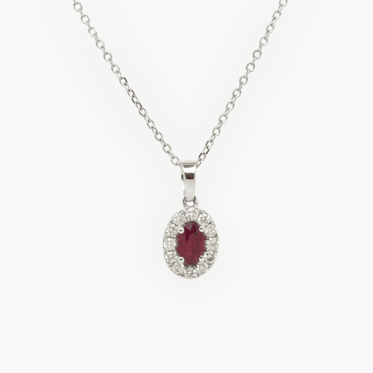 NEW 18 Carat Ruby Diamond Pendant Jordans Jewellers