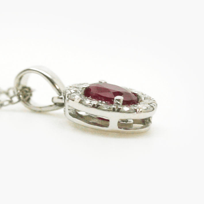 NEW 18 Carat Ruby & Diamond Pendant - Jordans Jewellers