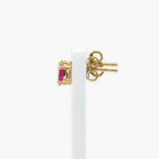 NEW 9 Carat Yellow Gold Ruby Oval Stud - Jordans Jewellers