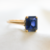 9 Carat Yellow Gold Synthetic Sapphire Ring