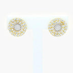 NEW 9ct Yellow Gold Round Stud filled with White CZs - Jordans Jewellers