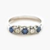 white gold diamond and sapphire ring 