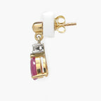 NEW 9CT Yellow Gold Ruby & Diamond Drop Earrings - Jordans Jewellers