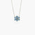 6 leaf blue cubic zirconia flower necklace with a silver trace chain