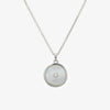 NEW Silver CZ Mother of Pearl Circles Pendant Necklace