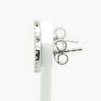 NEW Silver Mother of Pearl CZ Circle Stud Earrings - Jordans Jewellers