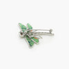 Silver Enamel Articulated Dragonfly Pendant Brooch