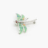 Silver Enamel Articulated Dragonfly Pendant Brooch