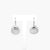 Silver polished coal stone drop earrings