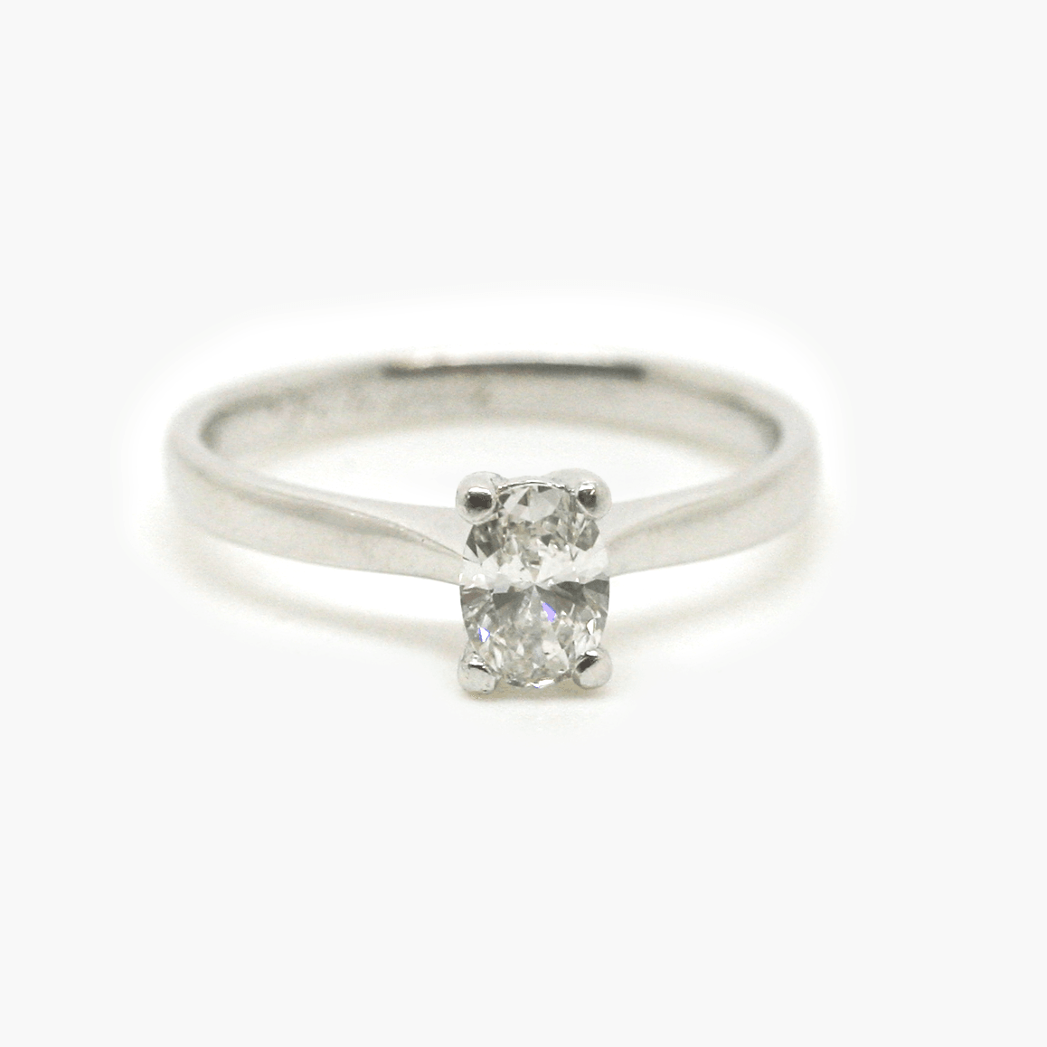 Platinum Diamond Solitaire Oval Brilliant Ring - Jordans Jewellers