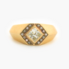 18 carat solitaire diamond princess cut ring in yellow gold 
