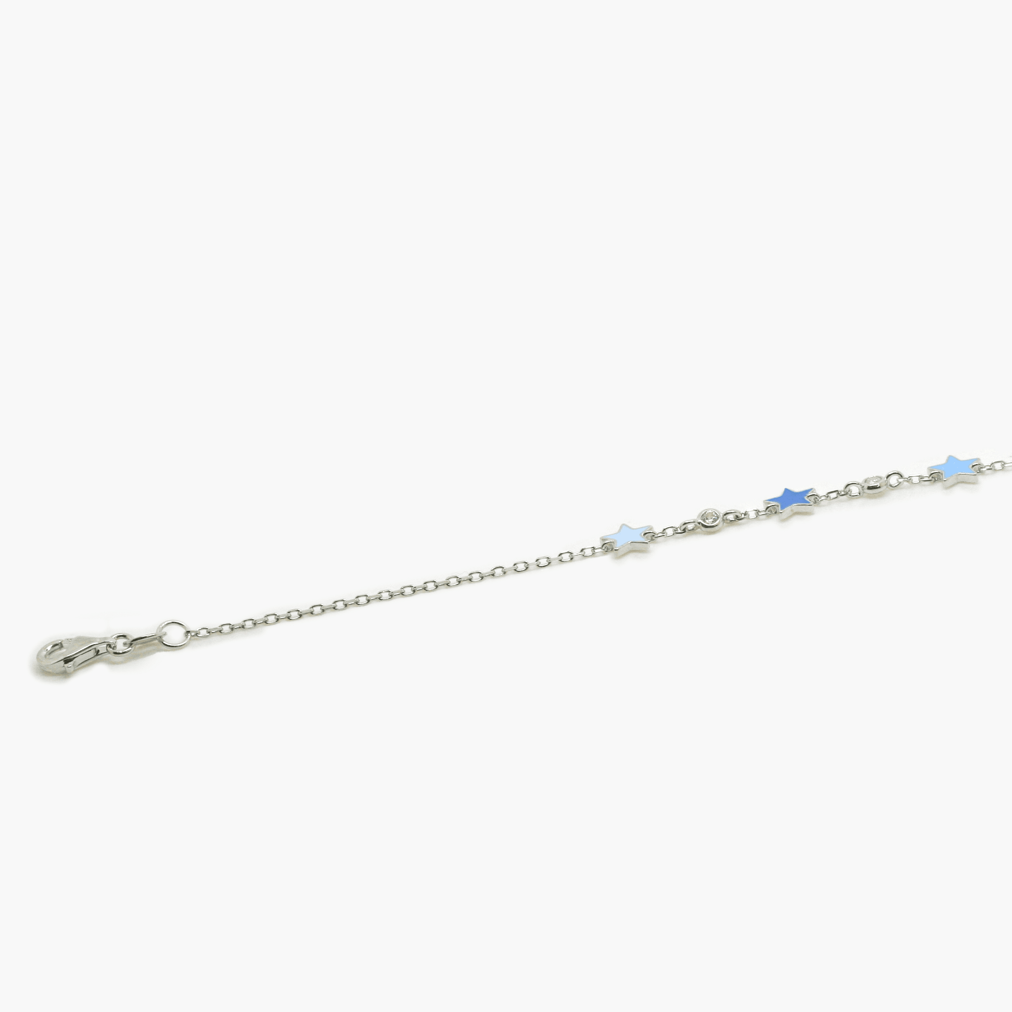 Silver Blue Enamel Star Bracelet - Jordans Jewellers