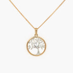 NEW 9 Carat Yellow Gold Diamond set Tree of Life Pendant Necklace - Jordans Jewellers