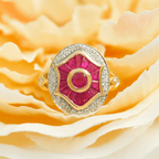 NEW 9 Carat Yellow Gold Ruby & Diamond Ring - Jordans Jewellers
