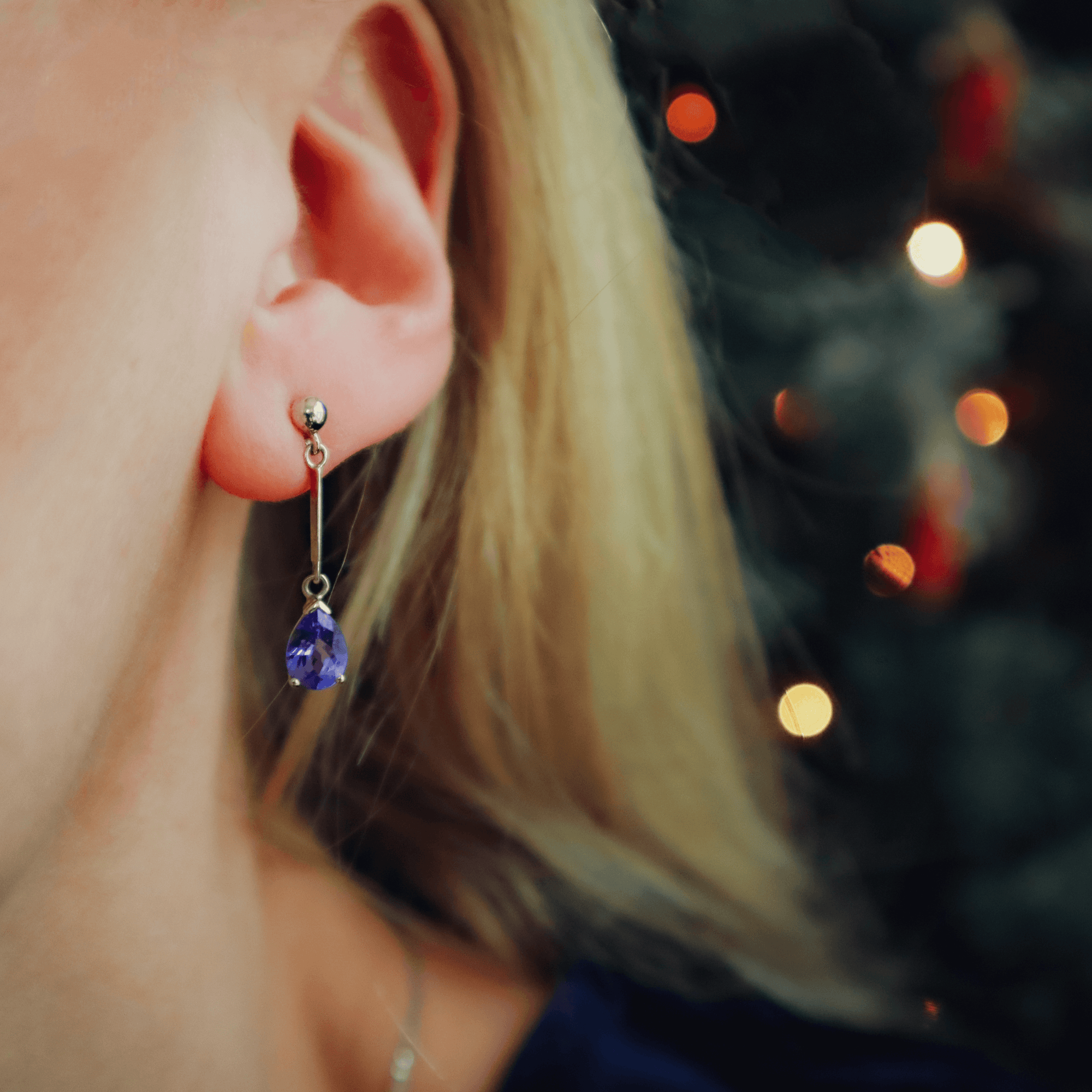 NEW Pear Shaped Tanzanite Drop Earrings - Jordans Jewellers