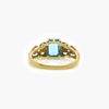 Pre Owned 9 Carat White & Yellow Gold Blue Topaz Ring