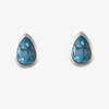 NEW Blue Topaz Pear Shaped Stud Earrings