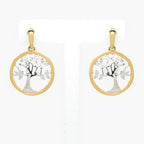 NEW 9 Carat Yellow Gold Tree of Life Diamond Earrings - Jordans Jewellers