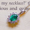 NEW 18 Carat White Gold Emerald & Diamond Pendant Necklace