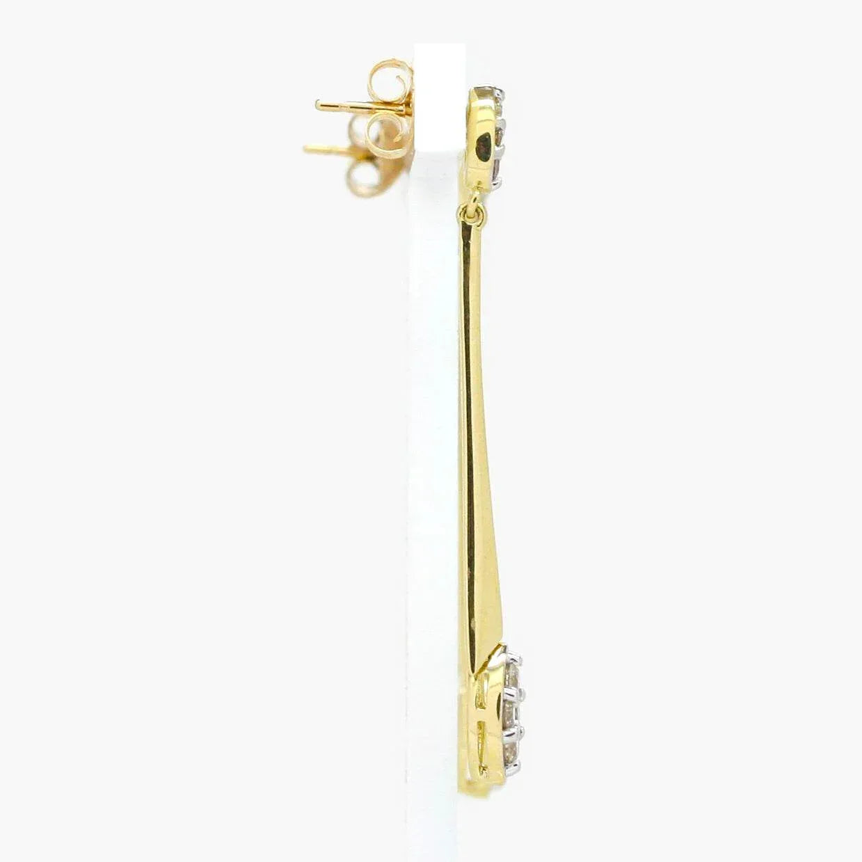 NEW 14 Carat Yellow Gold Diamond Drop Earrings - Jordans Jewellers