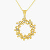 NEW 9ct Yellow Gold Circle of CZ Daisys' Pendant Necklace