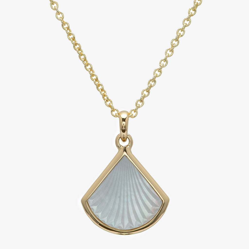 NEW Silver Gold Plated Mother of Pearl Pendant Necklace