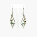 Silver Blue Topaz and Iolite Abstract Drop Earrings - Jordans Jewellers