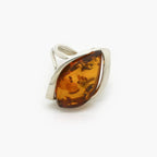 Adjustable Silver & Warm Amber Ring - Jordans Jewellers