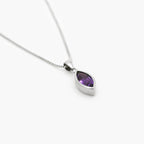 Marquise Amethyst Pendant Necklace in 9ct White Gold - Jordans Jewellers