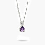 Silver Amethyst & Cubic Zirconia Twist Pendant Necklace