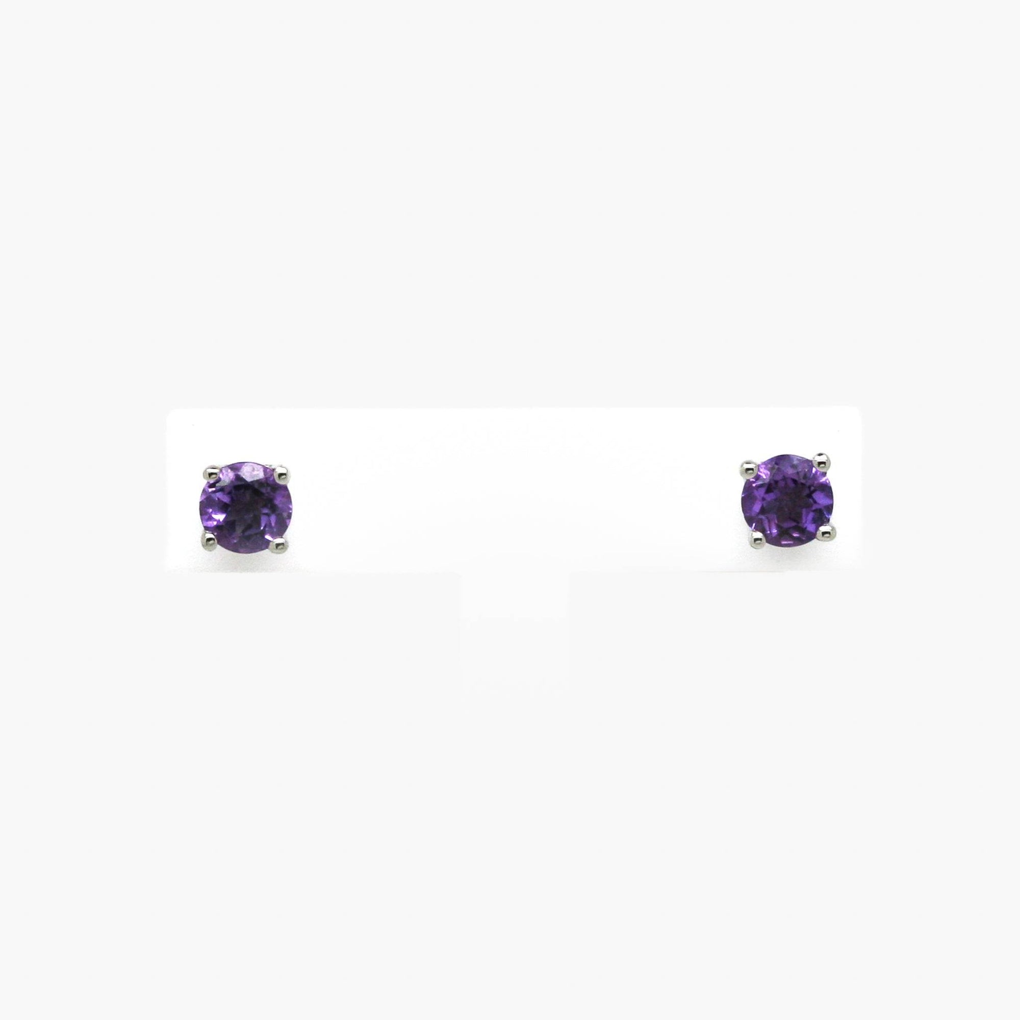 Silver Amethyst Stud Earrings - Jordans Jewellers