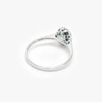 9ct White Gold Oval Aquamarine & Diamond Cluster Ring
