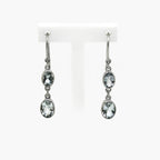 9ct White Gold Aquamarine Double Drop Earrings - Jordans Jewellers