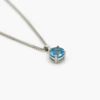 Silver Blue Topaz Pendant Necklace - Jordans Jewellers