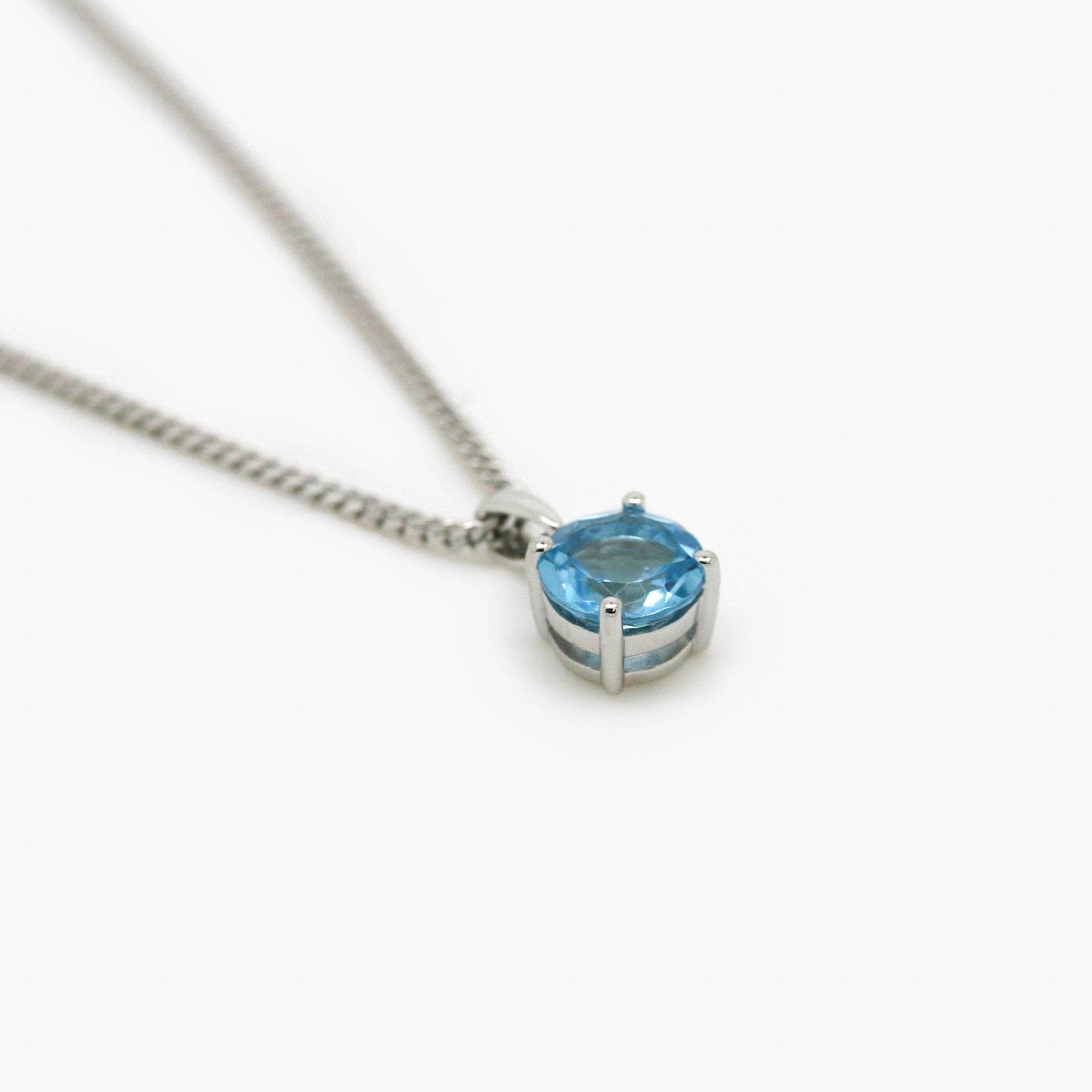 Silver Blue Topaz Pendant Necklace - Jordans Jewellers