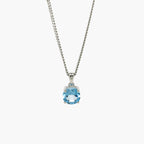 Silver Blue Topaz Pendant Necklace - Jordans Jewellers