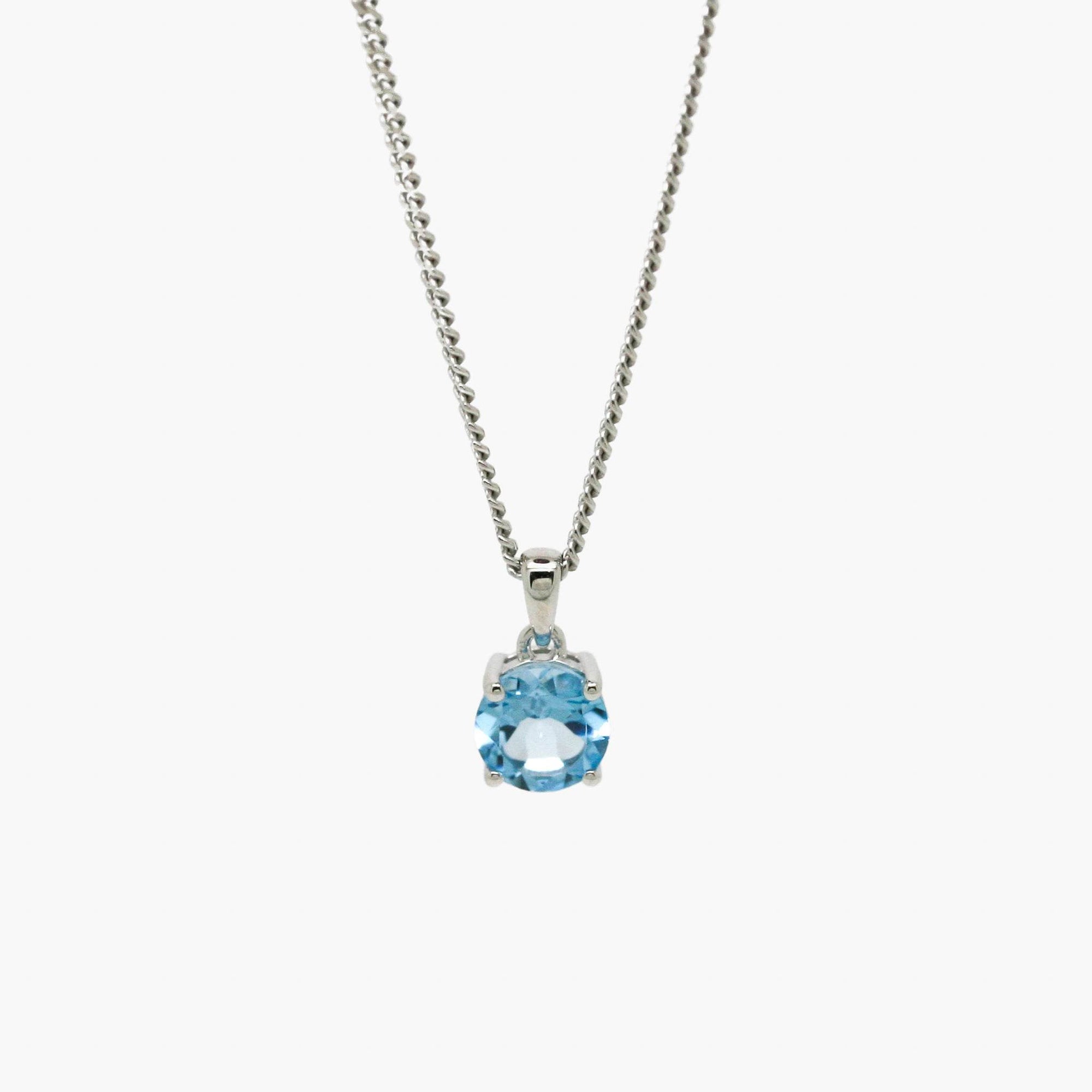 Silver Blue Topaz Pendant Necklace - Jordans Jewellers
