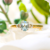 NEW 9 Carat Gold Aquamarine & Diamond Ring