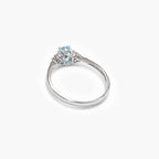 9ct White Gold Aquamarine and Diamond Ring