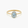 9ct Mixed Gold Aquamarine & Diamond Oval Halo Ring